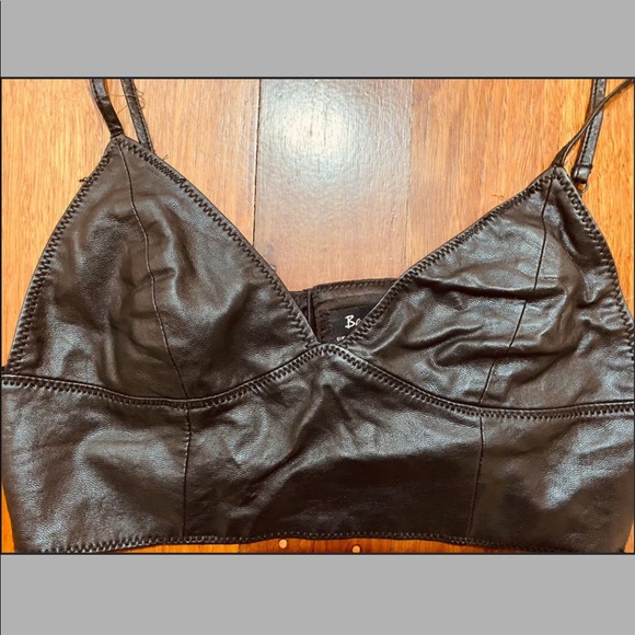 Bardot black leather look bralette top - Picture 4 of 8